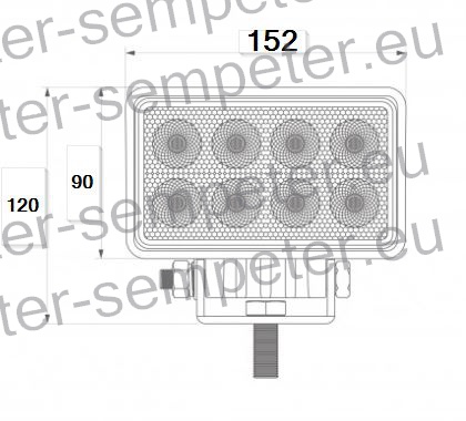 ŽAROMET LED 1600Lm 24W DELOVNI OGLAT PRAVOKOTEN 152x54x90mm 9 - 32V