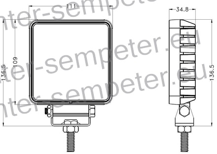ŽAROMET LED 2925Lm DELOVNI KVADRATEN 111x109 x 35 10/30V 45W IP67