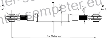 ROČICA TOPLING CAT2 L=470 - 720 močnejša cev fi=51mm