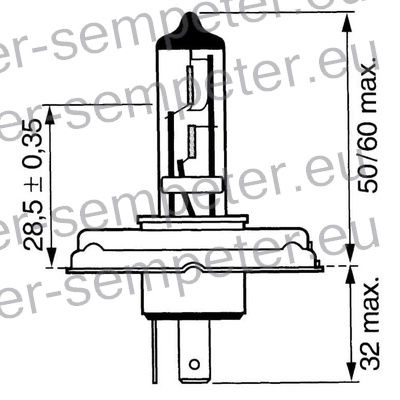 ŽARNICA H5 12V 60/55W P45T (H4 - GRLO R2)