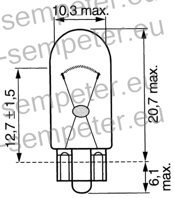 ŽARNICA brez grla W5W 12V 5W W2.1x9.5