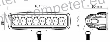 ŽAROMET LED 2400Lm 40W 160x45x60 (dolžina x višina x globina) IP67 10 - 30V