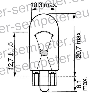 ŽARNICA brez grla W5W 12V 5W W2.1x9.5