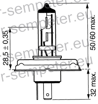 ŽARNICA H5 12V 60/55W P45T (H4 - GRLO R2)